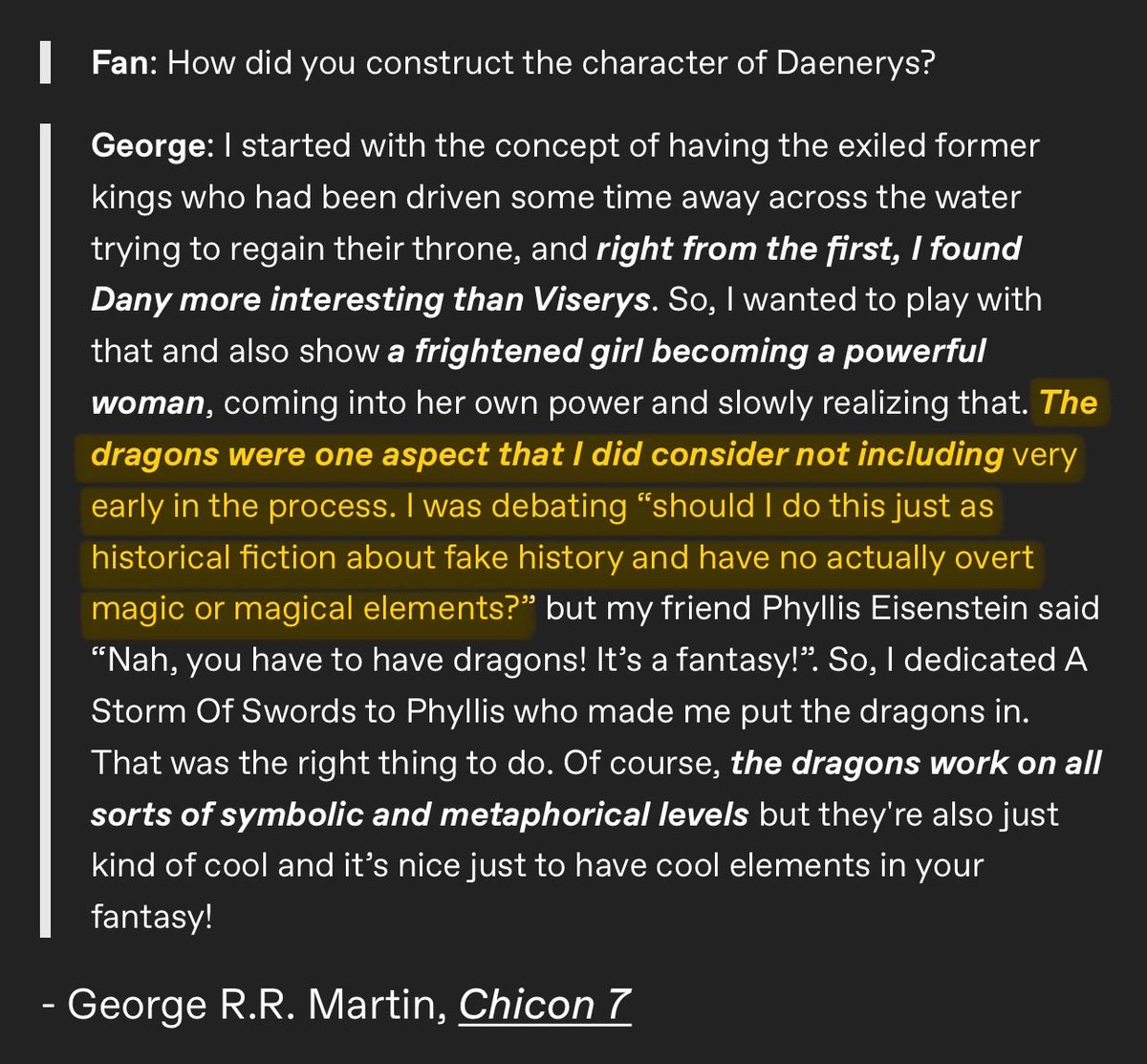 Akchually 🤓 dany without dragons would have fire as her power