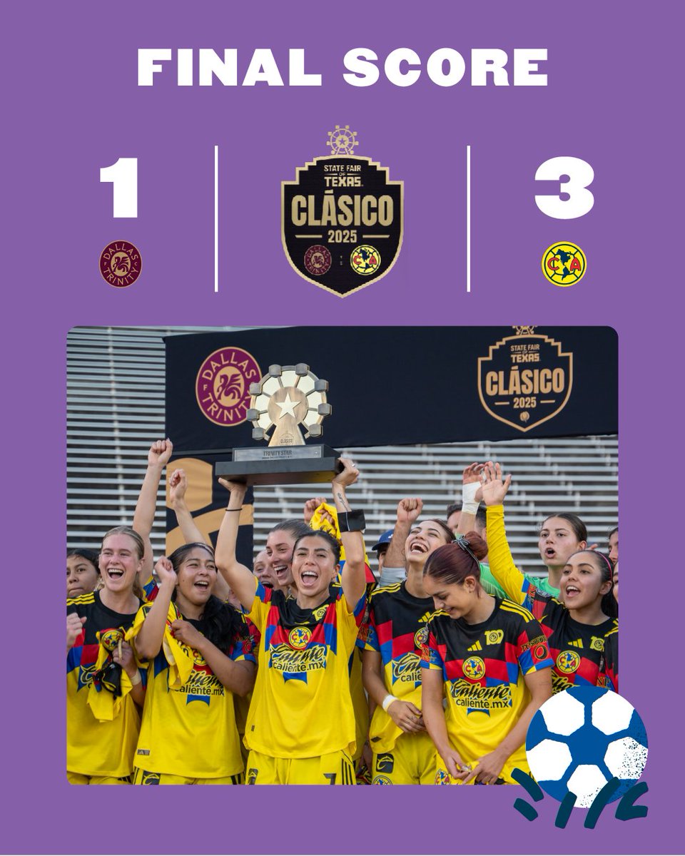 Congratulations to Club América Femenil for winning the inaugural State Fair Clásico! 👏⚽