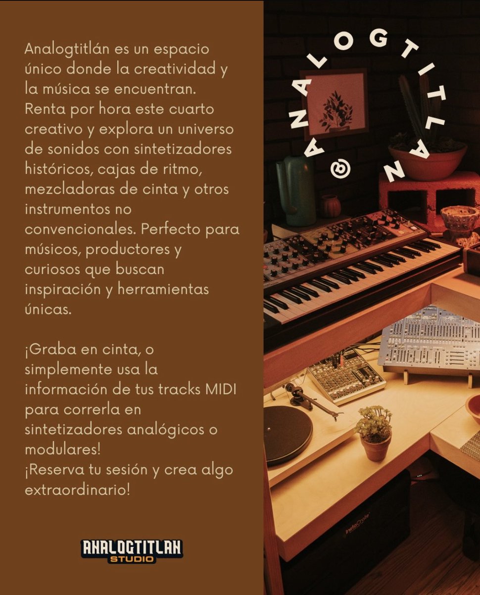 Therocklab's tweet photo. Aquí podrás componer tu próximo álbum! #analogtitlan #sintetizadores https://t.co/2YaIU9jKzJ