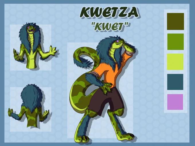 Originally I designed a blue snake that became the character Cy, then a green one who became the character now I've settled on Dova! (mostly hehe)