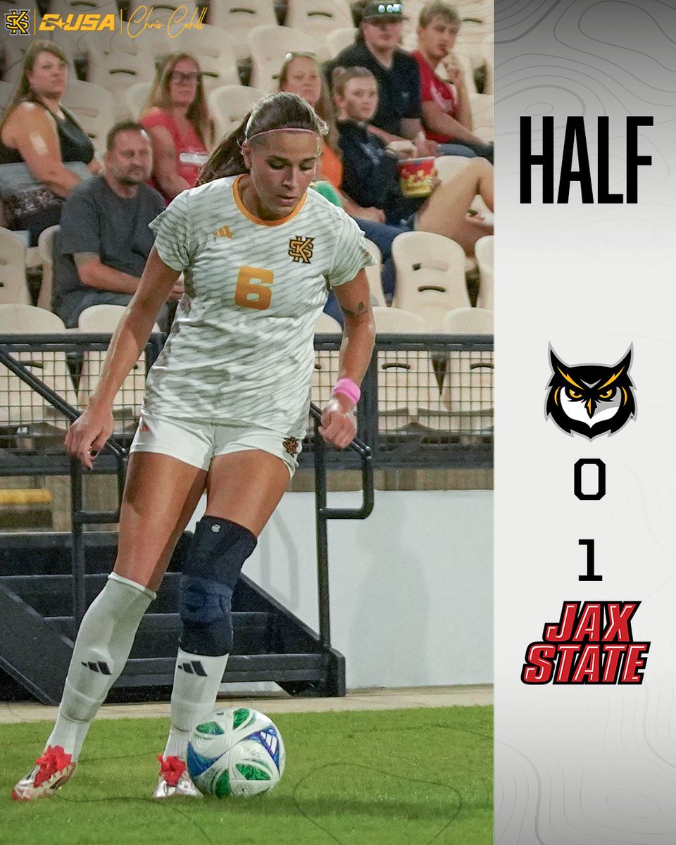 KSUOwlsSoccer's tweet image. Down 1 after 45.

#HootyHoo 🦉 | #OneShot