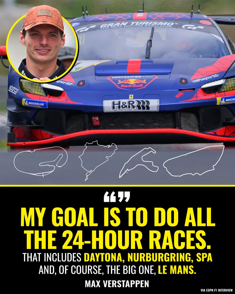 F1 domination isn’t enough for Max Verstappen.⏱️🔥

Fresh off winning in his GT3 debut, the four-time champion wants to test his limits, 24 hours at a time.