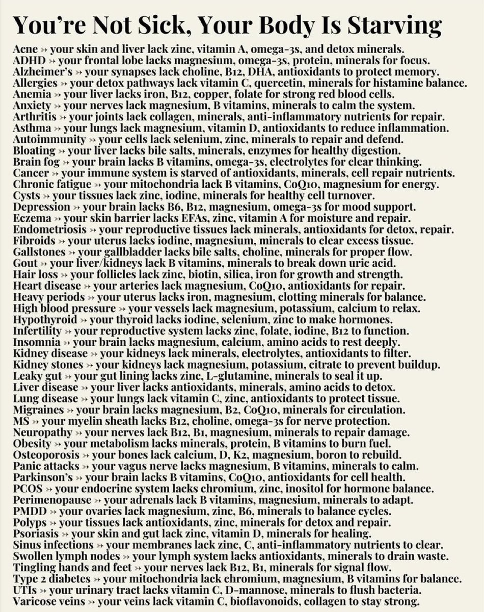 You’re not sick, Your body is starving👇🏽