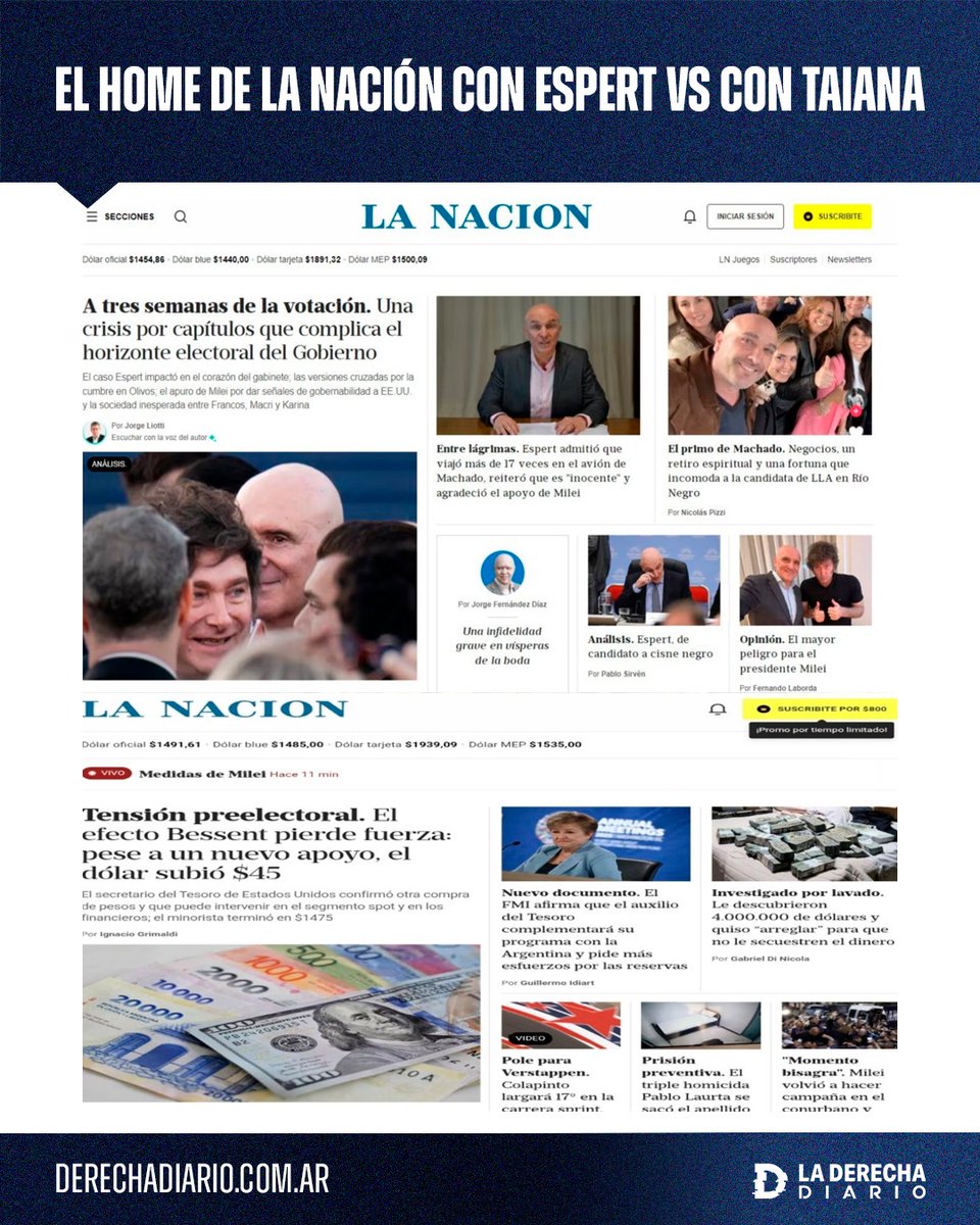 laderechadiario's tweet image. 🚨🇦🇷 | No los odiamos lo suficiente: La Nación no publicó ni una nota del escándalo de #FuerzaNarco, tras revelarse que el régimen de Chávez financió con millones de dólares a Cristina Kirchner durante la gestión de Taiana como canciller, pero publicó decenas de notas sobre la…