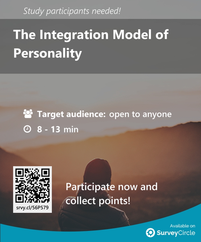top_studies's tweet image. Participants needed for top-ranked study on SurveyCircle:

"The Integration Model of Personality" surveycircle.com/56P579/ via @SurveyCircle

#personality #selfimprovement #needsbased #psychology #survey #surveycircle