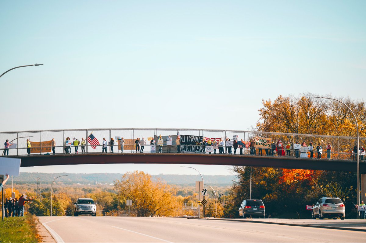 Red Wing, MN absolutely TURNED OUT for No Kings today! 

I was unable to stay for the entirety of the protest since I had multiple events on my schedule but was amazed to see so many new faces show up! 

Big things are happening, especially in rural MN.