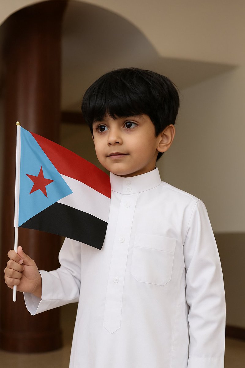 هذا ابني فهد، يرفع بفخرٍ وشموخ علم دولة الجنوب العربي، يلوّح به وكأنه يرفع تاريخًا مجيدًا وهويةً خالدة، لشعب عظيم لا يعرف الأنكسار.