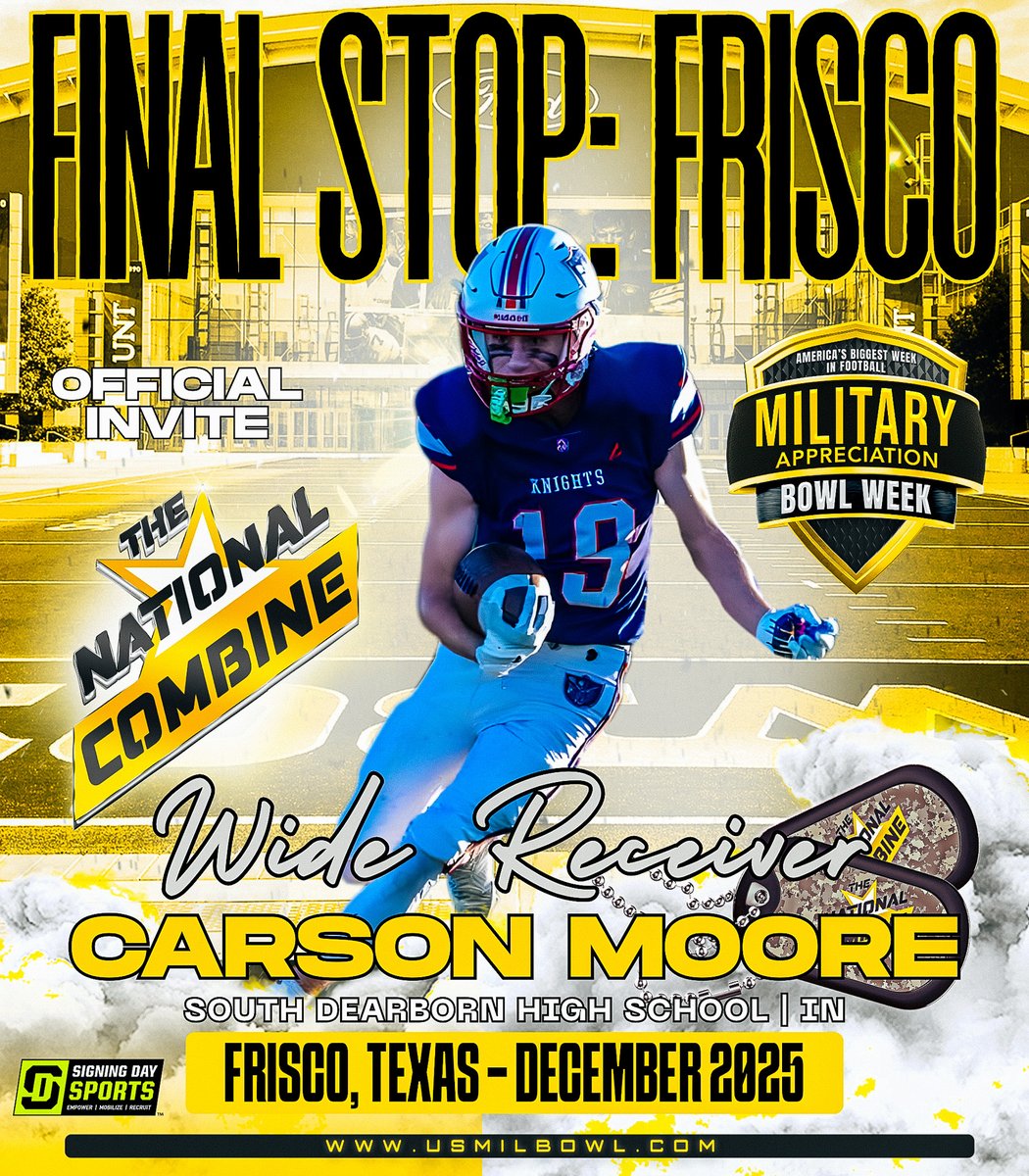 Military Appreciation Bowl Week (@usarmybowl) on Twitter photo Carson Moore (<a href="/CMoore2029/">Carson Moore</a>), #WeHaveAJerseyForYou at #TheNationalCombine. Click below to nominate an athlete: forms.gle/5YRDS35KDyECDf… Carson Moore (<a href="/CMoore2029/">Carson Moore</a>), #WeHaveAJerseyForYou at #TheNationalCombine. Click below to nominate an athlete: forms.gle/5YRDS35KDyECDf…