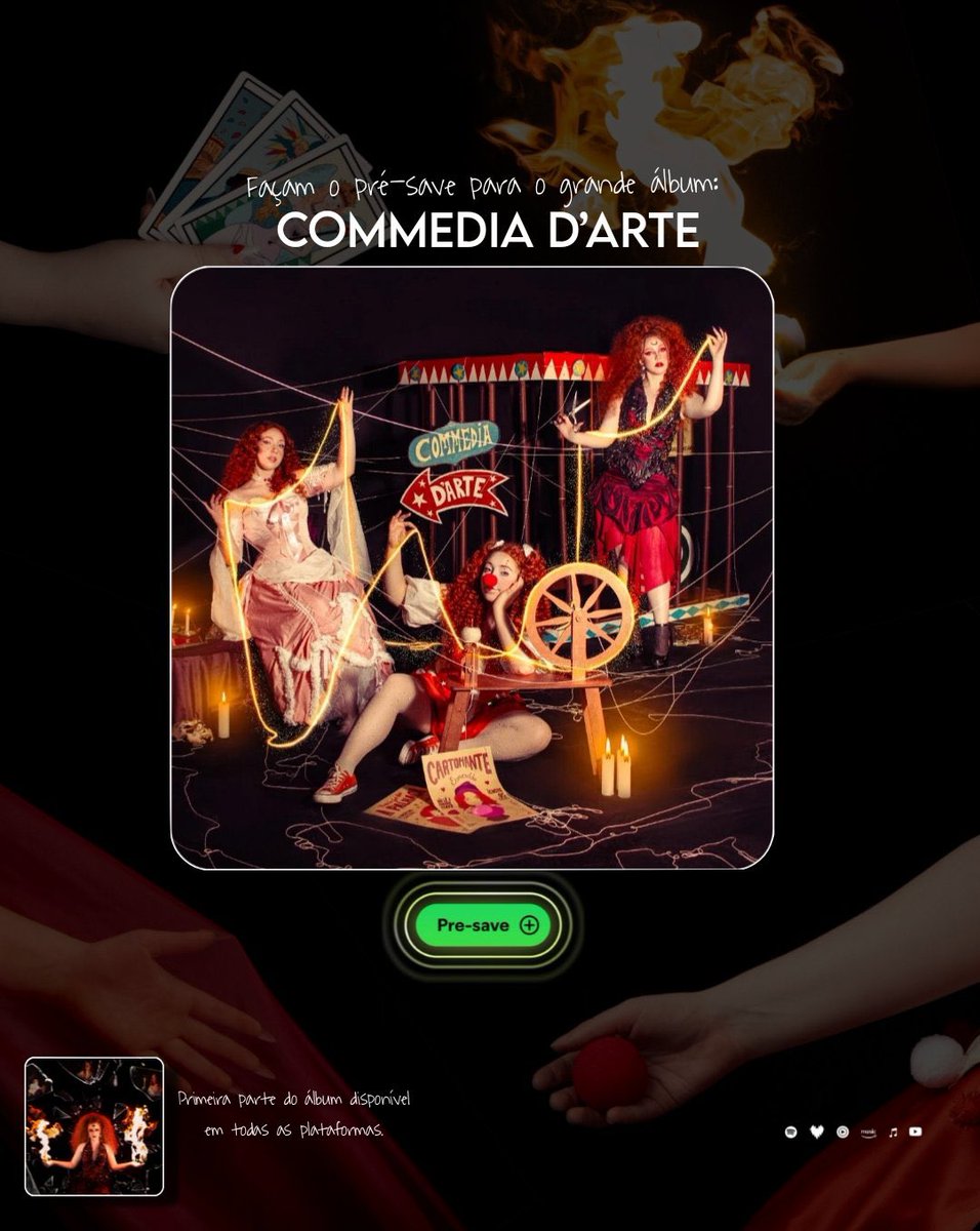 Perrieebr_'s tweet photo. Façam o pré-save para o "Commedia D'arte", o primeiro álbum de estúdio da Bea Duarte que lançará dia 31 de outubro às 00:00. 🎪🥹

Pré-save: https://t.co/bCjK3PqqMD

– Sigam o @BeaDuarteBR para mais informações sobre a artista. https://t.co/LGTbRZ81w9