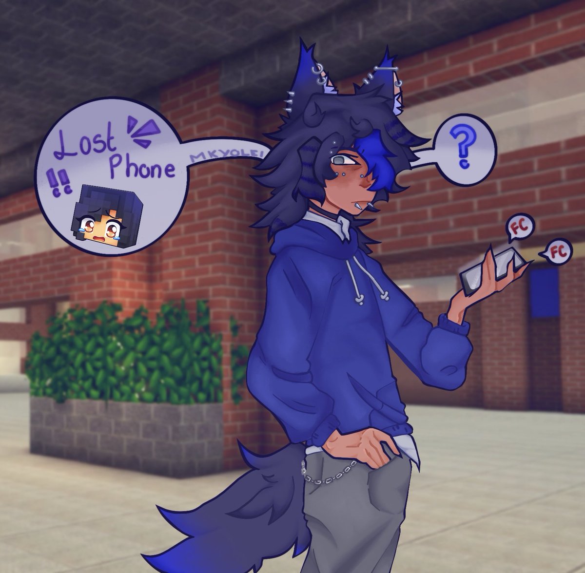 who's this emo freak who stole my phone??? 
- #Ein #aphmaufanart #pheonixdrophigh #mystreet