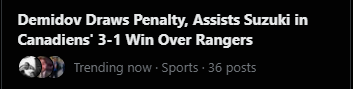 mpsparrow1's tweet photo. Habs win 3-1 according to the hallucinating AI headlines that are "Today's News". (I'm hoping this one is true) #GoHabsGo https://t.co/pE19KrzscI
