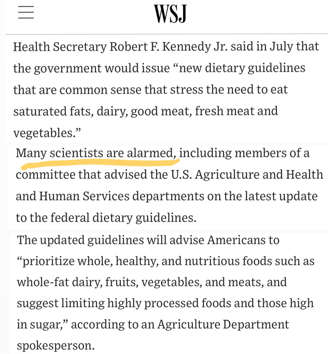 calleymeans's tweet image. Trump Derangement Syndrome is leading scientists to attack whole food. 

President Biden’s nutrition advisors are “alarmed” that the Trump admin is reccomending “whole, healthy food.”

President Biden’s advisors urged Americans to eat beans instead of meat and said the “central…