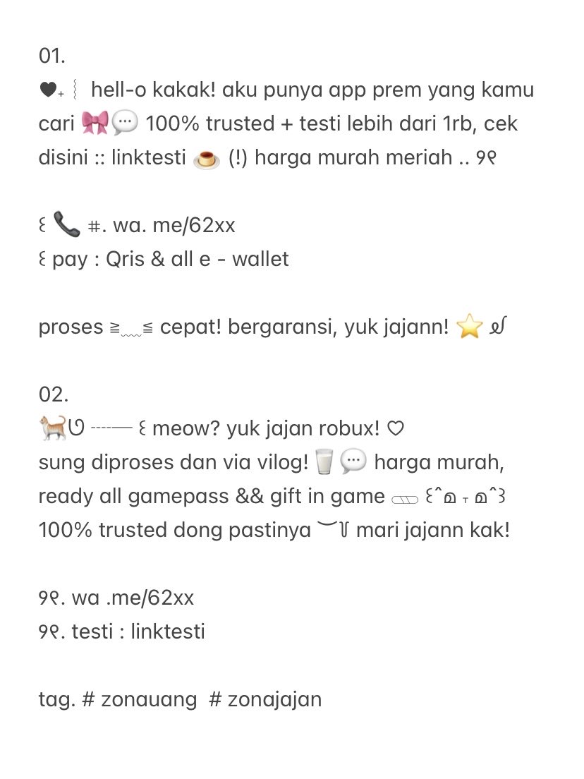 withlovekimi's tweet image. ♥︎  📞 ꒰⁠ help rt, please? merci! ꒱ .. ꒷꒦

これを見て! 🎀 +33! peek a boo? kimi membawa &amp;gt; wording flash sale 🏩💧*price? 𓈃 (cek ALT) 💬 and tell me the wording + code ≧﹏≦ that you want, tysm! ⭐️🍮 ᪤  ˖

tags. #zonauang #zonaba #zonajajan