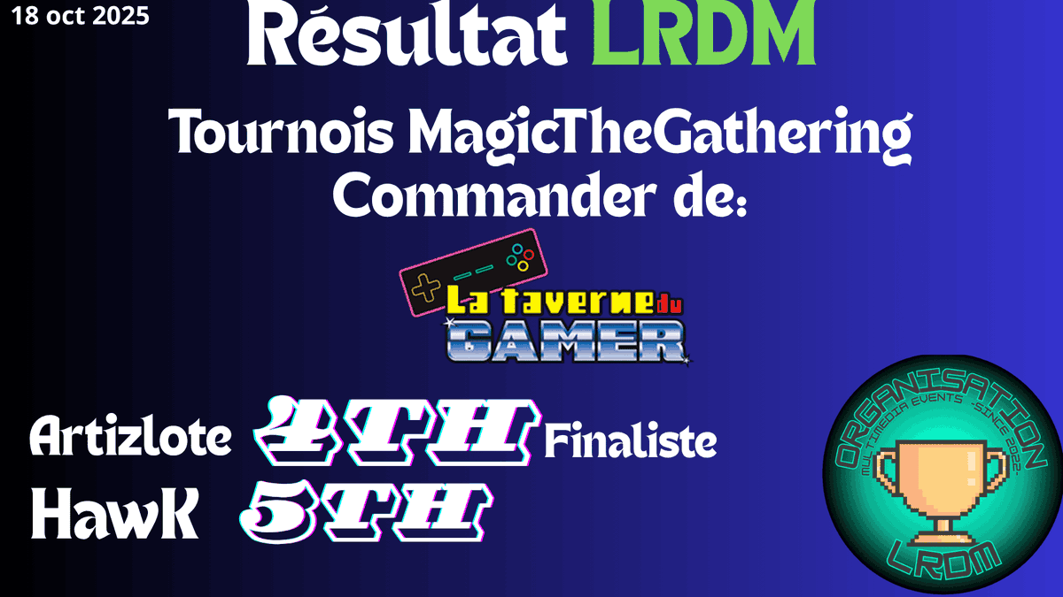 LRDM07's tweet image. Félicitation a @artizlote pour ça 4ième place et un @FightHawkFight sauvage s'est infiltré a 1 point de la finale !!!