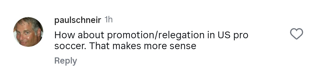 bwfast's tweet image. The vast majority of soccer fans in America want promotion/relegation in USA soccer.

It can happen if the common fans speak up as a collective for it.

(📷 Hundreds were speaking up on U.S. soccer Instagram posts today)

#ProRelforUSA