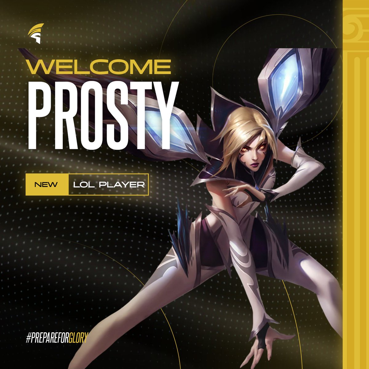 Spartans EU (@spartanseu) on Twitter photo Please give a warm welcome to <a href="/Prosty12/">Prosty</a>, the newest member of the Spartans family! 💛
He will be our ADC for the upcoming split!
#PrepareForGlory
#gaming #esports #gamer #lol #leagueoflegends #lolesports Please give a warm welcome to <a href="/Prosty12/">Prosty</a>, the newest member of the Spartans family! 💛
He will be our ADC for the upcoming split!
#PrepareForGlory
#gaming #esports #gamer #lol #leagueoflegends #lolesports