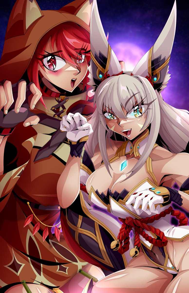 A Halloween cheer from Gormotti girls Nia and Pyra~🎃🐈✨✨✨

#Xenoblade2 #ゼノブレイド2 
#XenobladeChronicles2