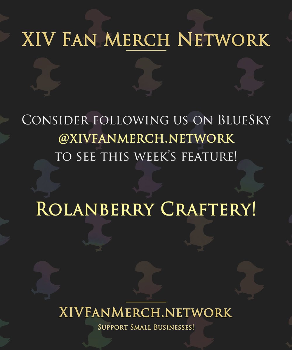 XIVFanMerchNet's tweet image. This week&apos;s feature is Rolanberry Craftery! Please consider following us on our additional platforms to see this week&apos;s feature in full!

Snag their XIV embroidered patches if you have a bag or jacket that could use some sprucing up! Or perhaps to patch a pair of jeans!