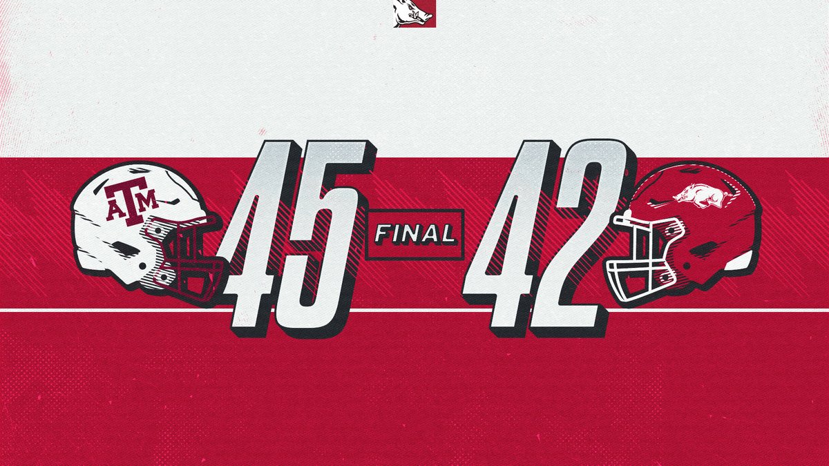 RazorbackFB's tweet image. Final from Fayetteville