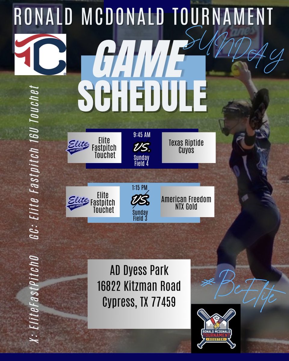 Game times for tomorrow!