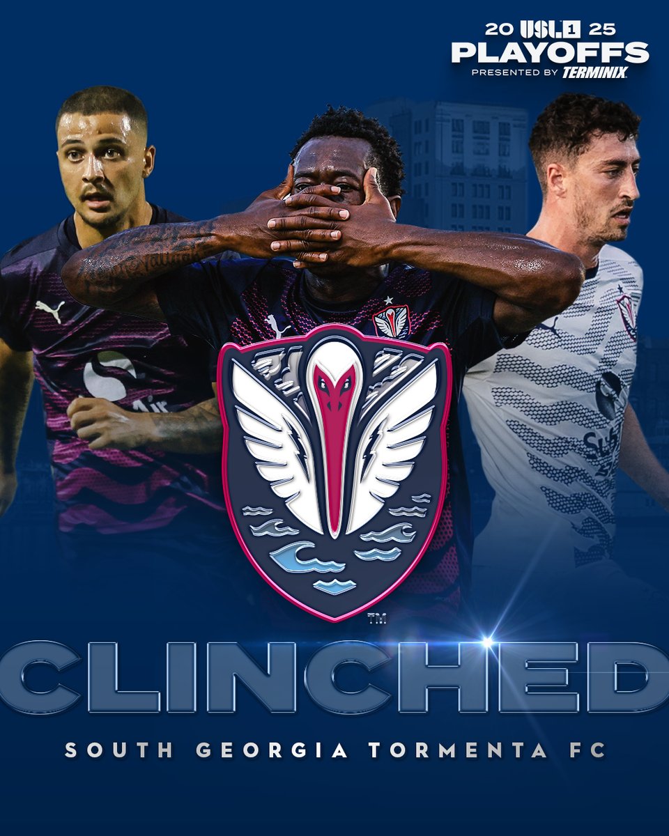 USLLeagueOne's tweet photo. 𝘿𝙖𝙣𝙘𝙞𝙣𝙜 𝙞𝙣𝙩𝙤 𝙩𝙝𝙚 𝙥𝙤𝙨𝙩𝙨𝙚𝙖𝙨𝙤𝙣 🕺

@Tormenta_FC has clinched a spot in the 2025 USL League One Playoffs, presented by @Terminix! 

#USLPlayoffs https://t.co/MUxhGbtUkk