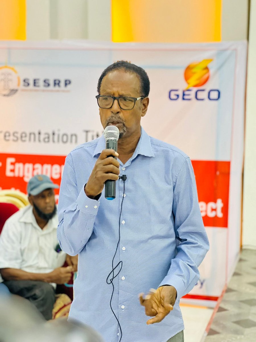 Sabrie1A's tweet image. Somalia Electricity Recovery Project (SESRP) Civil Society Engagement Meeting
#GECO held a community engagement meeting with community members and civil society in #Galkayo district.
The purpose of the meeting was to provide an overview of the SESRP project #Orbitsolutions