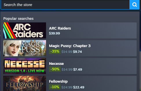 Such a great list of game titles on Steam
