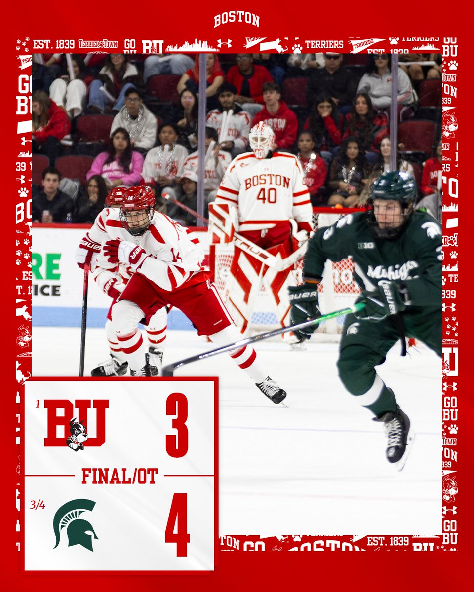 TerrierHockey's tweet image. Final in OT.