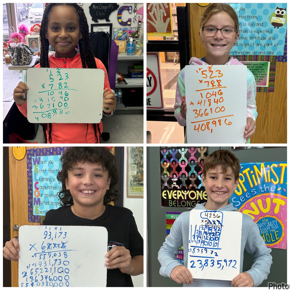 These 5th grade Explorer students worked so hard this past week on their big multi-digit multiplication problems! All 74 students celebrated success and we are so proud of them for their hard work and determination! #vikingpride