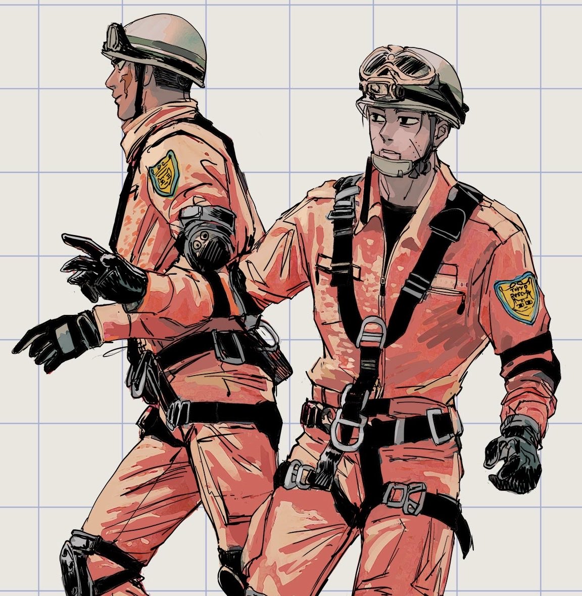 野間尾＋造反アンソロ発行おめでとうございます🎉🥳
こちらで描いた🧑‍🚒野間尾のささやかなお話を支部にupしました。よろしければ合わせてご覧ください。
🧑‍🚒野間尾
pixiv.net/novel/show.php…