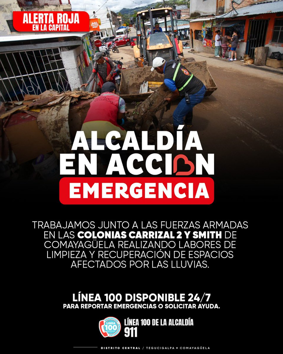 ¡La Alcaldía en acción durante emergencia!🚜🫡

Trabajamos sin descanso junto a las Fuerzas Armadas para limpiar y recuperar las zonas afectadas por las lluvias.

📍Carrizal 2 y Smith

#amdc #alcaldiaenaccion #río abajo #emergencia
