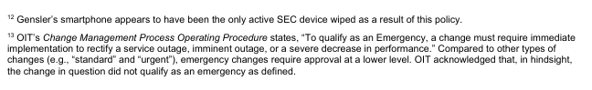 #mmtlp 
the foot notes.... hmmm what are the odds.

What was the "EMERGENCY"?
What was the "EXTRA ORDINARY EVENT"?

according to AI:
Misclassifying the wipe as an emergency allowed it to bypass normal oversight.