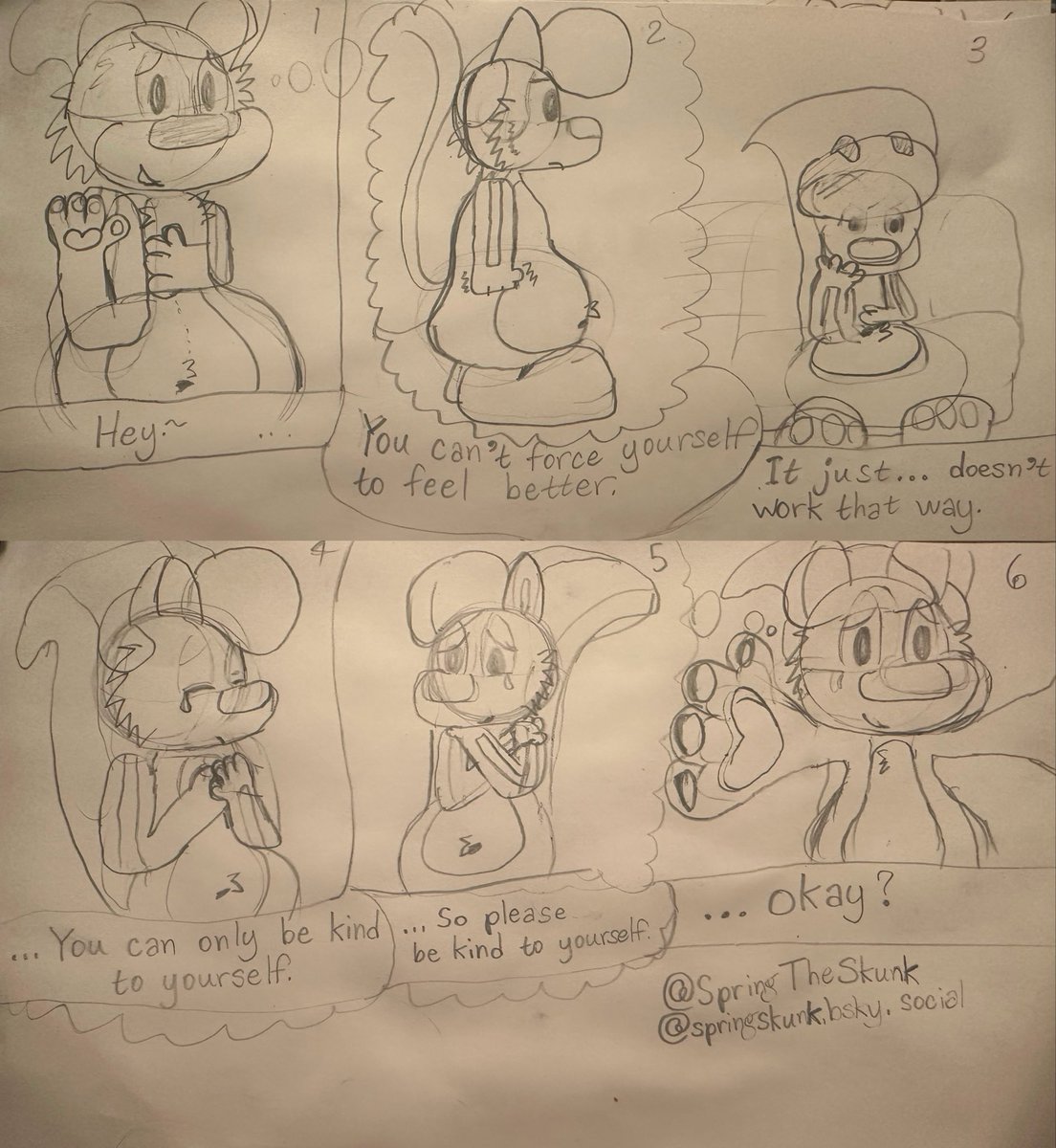 SpringTheSkunk's tweet image. I sketched this little comic for myself today ❤️