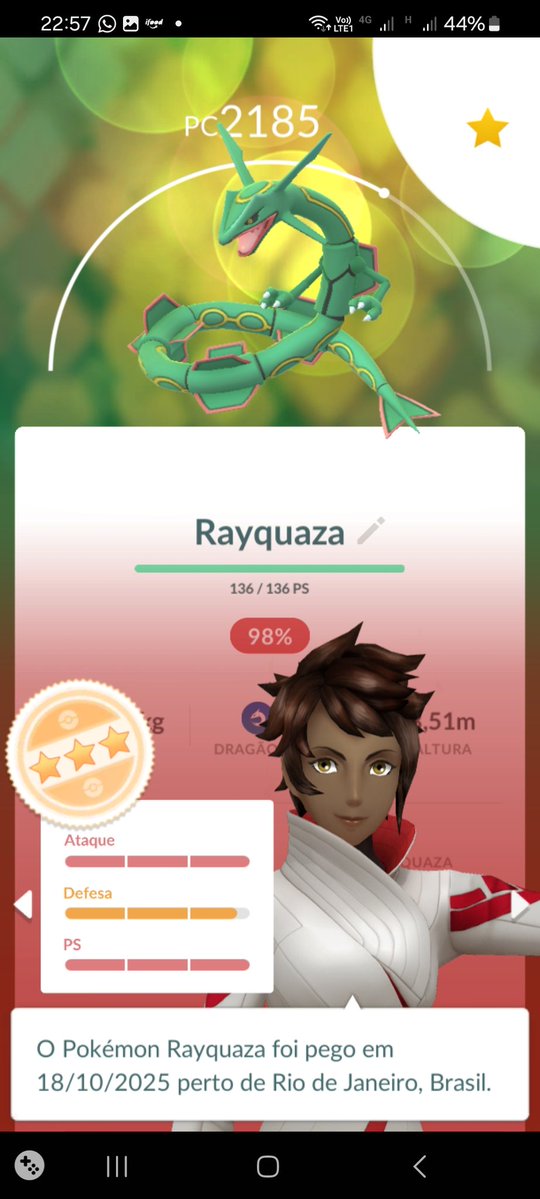 edilsonthecoder's tweet image. E esses foram meus resultados do Dia de Reide do Mega Rayquaza!
💪🏽Reides completadas: 29
✨Shinies: 6
🏅Melhor IV: 98%
Era para eu ter feito bem mais reides mas o jogo estava travando muito hoje, e não era só comigo! Espero que venha algum evento de compensação. #PokemonGO