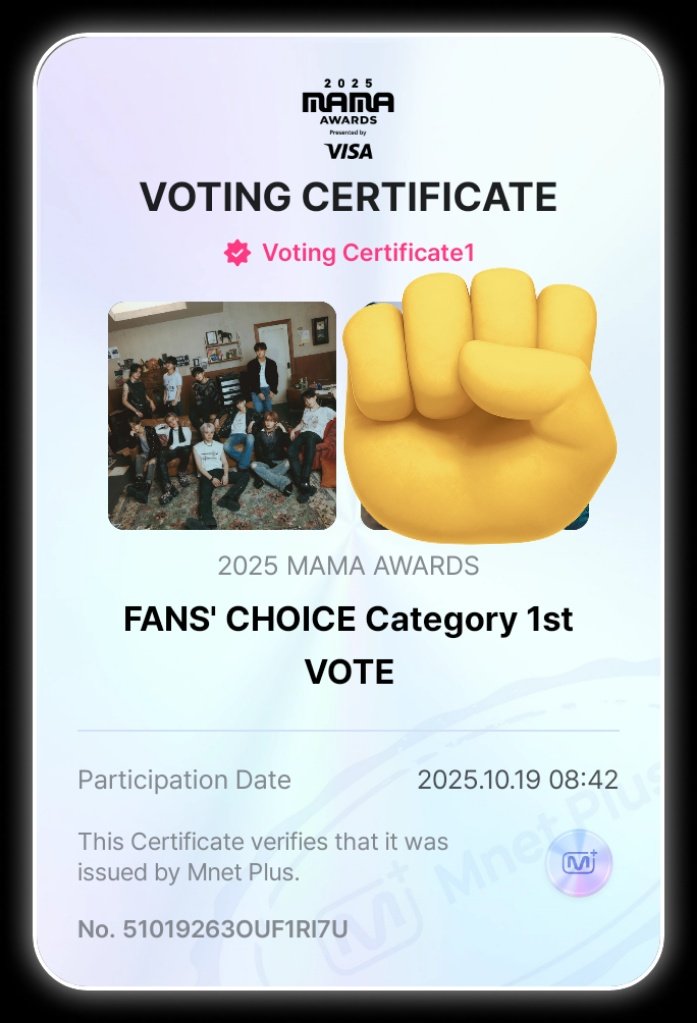 another day another votee

I vote #TREASURE for Fans’ Choice - Male Award #2025MAMAVOTE