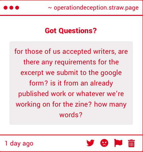 We would prefer a work that is already published. The sample should be a minimum or 100 words!