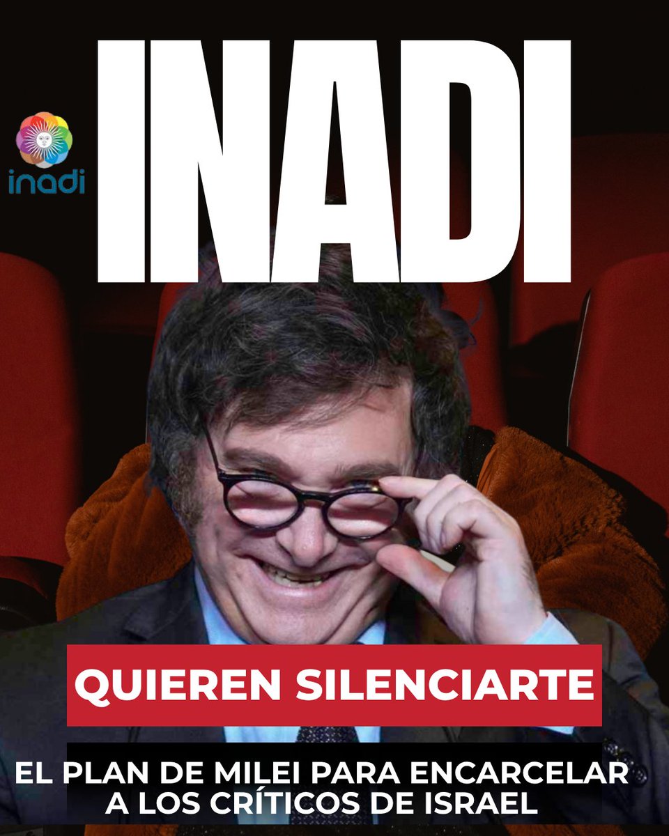 CRIturralde1's tweet photo. REPUDIO MASIVO AL INADI DE MILEI
1. Se filtró el archivo completo del proyecto de reforma del Código Penal que presentará LLA.
2. Cuando @JMilei y @PatoBullrich presentaron públicamente parte del mismo hace pocos días, omitieron la parte central, que refiere al agravamiento de penas por “delitos de odio”
3. Cómo sabemos, la crítica a Israel se encuenta tipificada bajo la figura de “antisemitismo”, y el nuevo texto preveé hasta 12 años de cárcel por ello.
4. Consulten el texto completo aquí: https://t.co/lw0RtqKkGD

REPUDIEMOS ESTO MASIVAMENTE PARA QUE LLA SE VEA OBLIGADA A MODIFICAR EL PROYECTO
            HASHTAG: #No_Al_Inadi_De_Milei