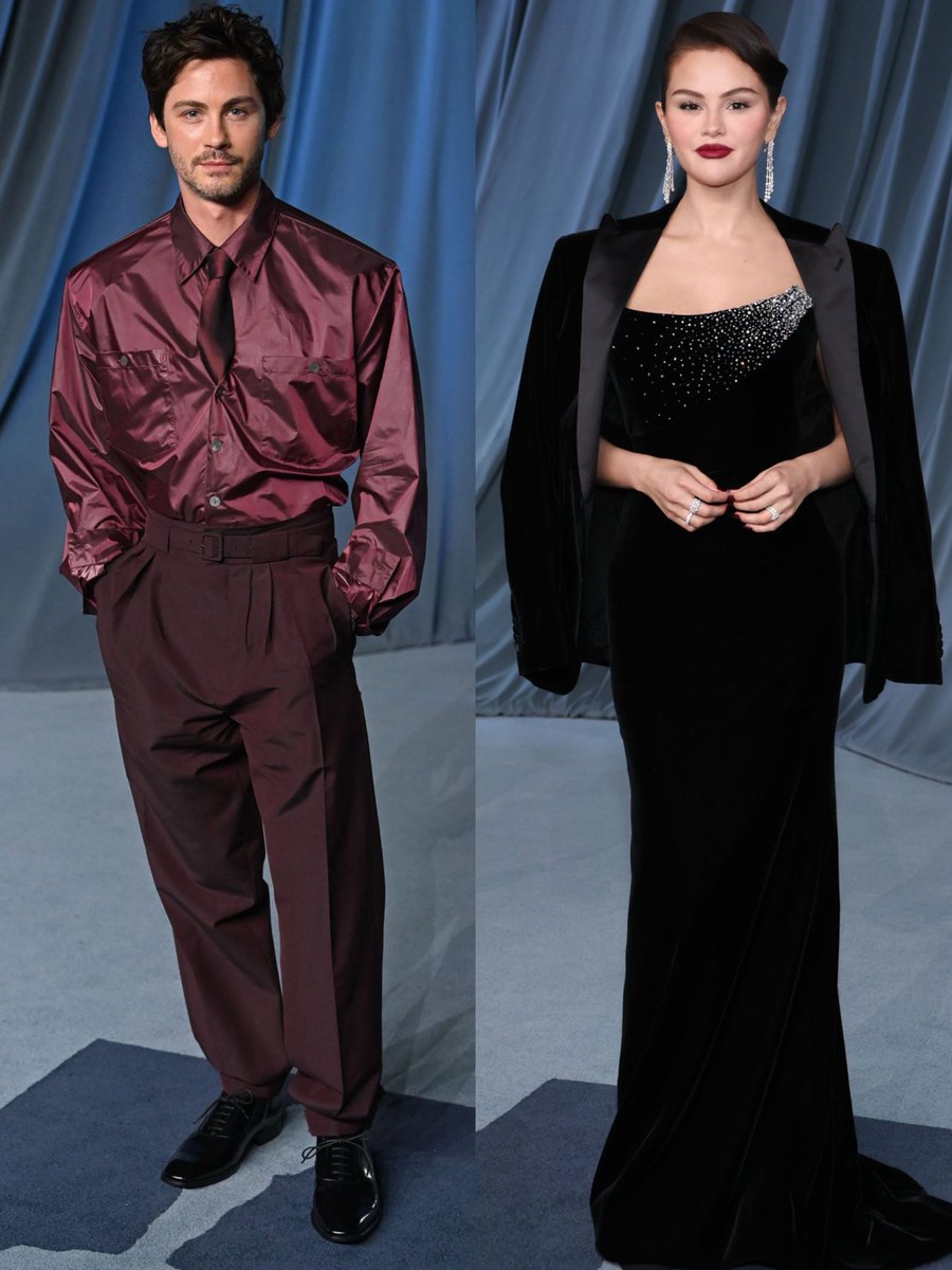 Logan Lerman and Selena Gomez are both at the Academy Museum Gala tonight. 🖤