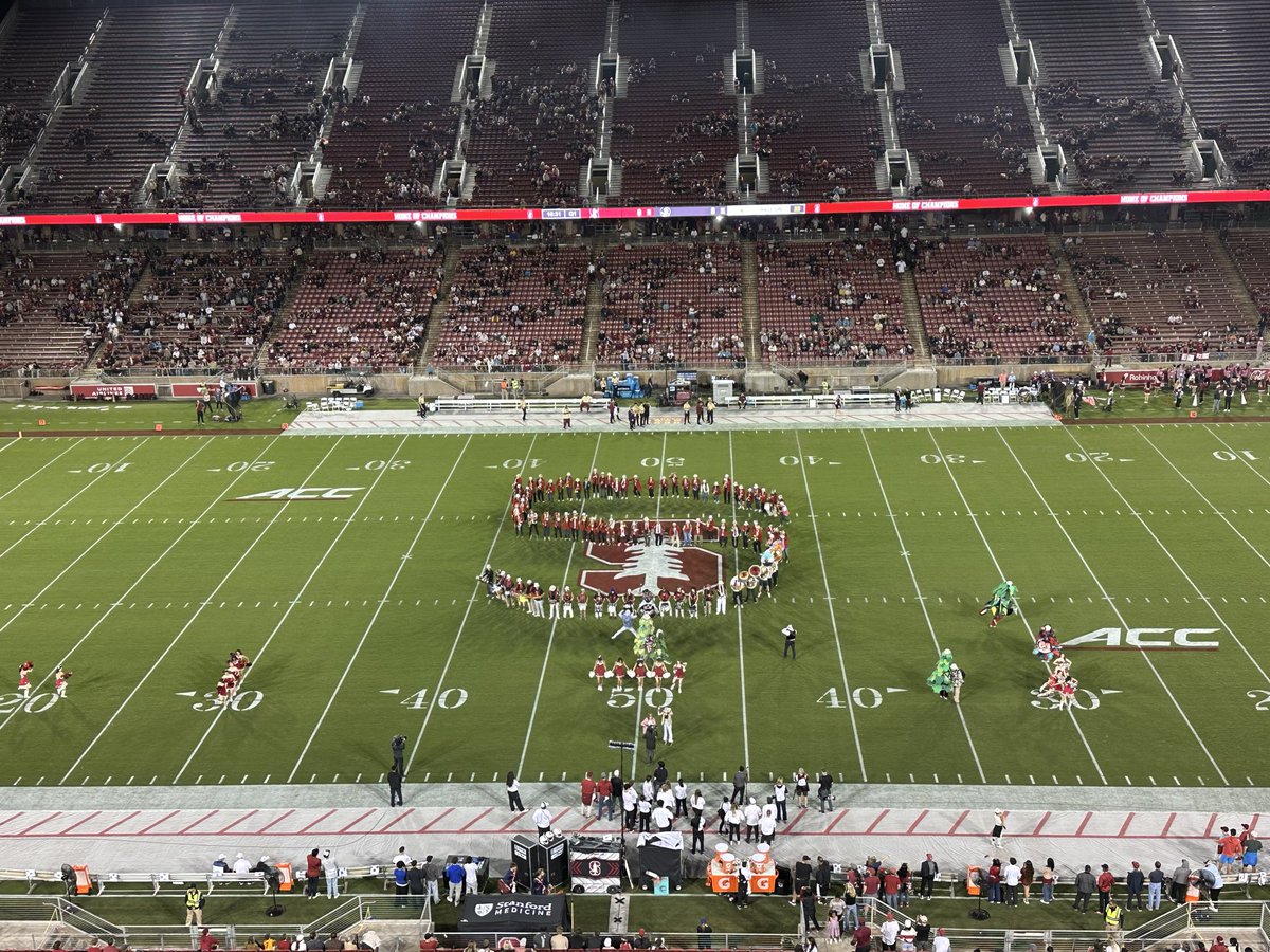 CNee247's tweet image. Nothing says ACC Football like the Stanford band, an empty stadium, and a 10:30 p.m. ET kick