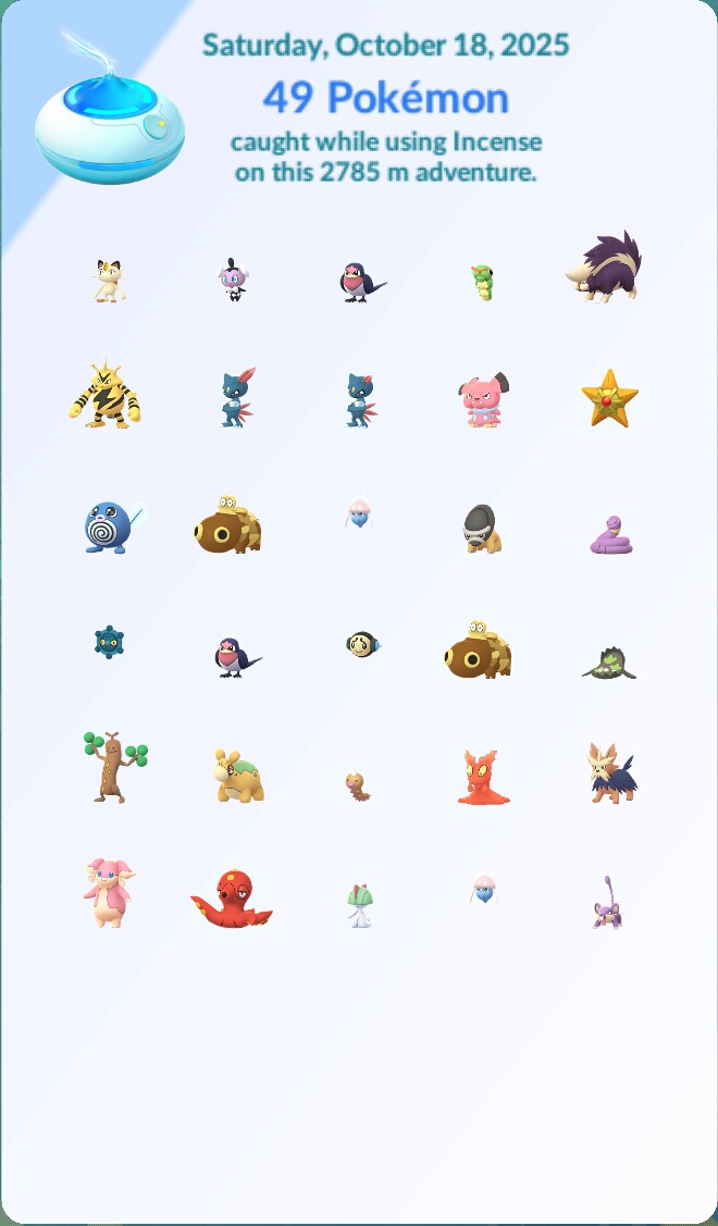 morqueozwald's tweet photo. Day 3 of "boosted" Chikorita daily incense spawns @nian https://t.co/uf4yiKF5EI