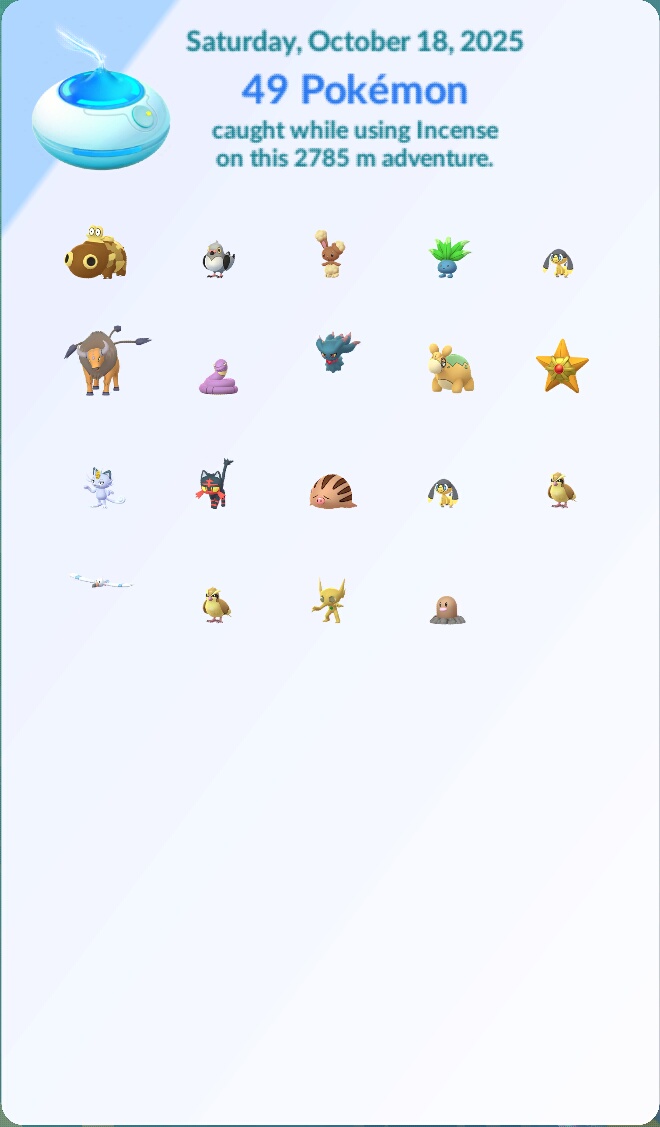 morqueozwald's tweet photo. Day 3 of "boosted" Chikorita daily incense spawns @nian https://t.co/uf4yiKF5EI