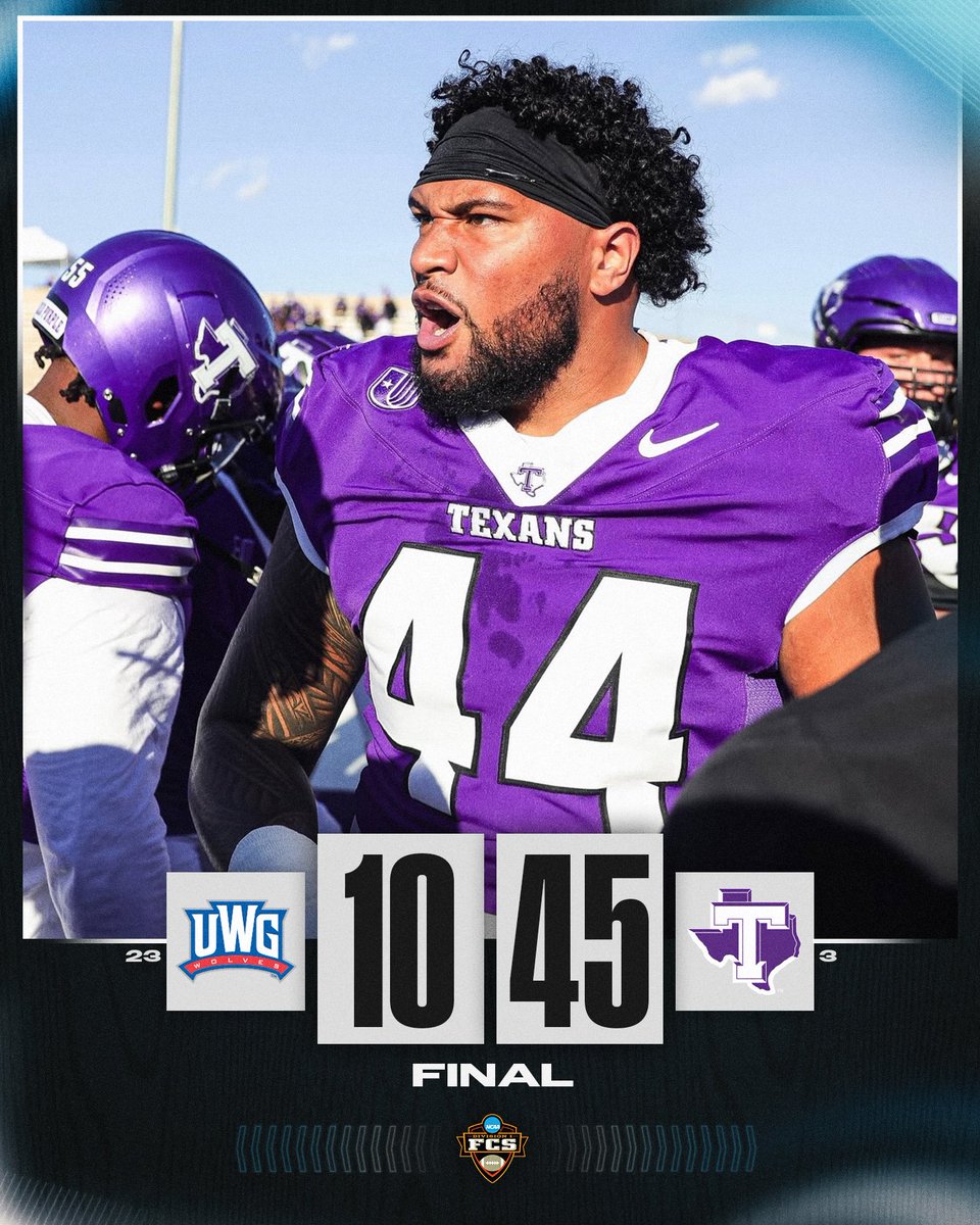 Saturday Night W ☑️

No. 3 <a href="/TarletonFB/">Tarleton State Football</a> stays undefeated and downs No. 23 West Georgia, 45-10.

#FCS