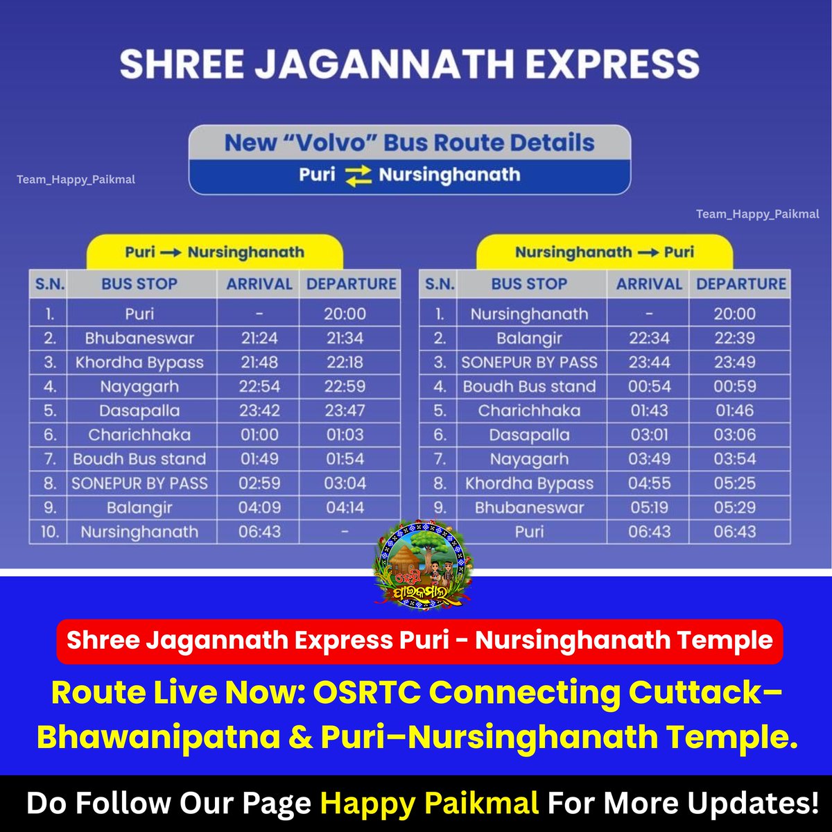 Happy_Paikmal's tweet image. Route Live Now: OSRTC Connecting Cuttack–Bhawanipatna & Puri–Nursinghanath!
#connectingodisha #osrtcforall #happypaikmal @OSRTC_Odisha