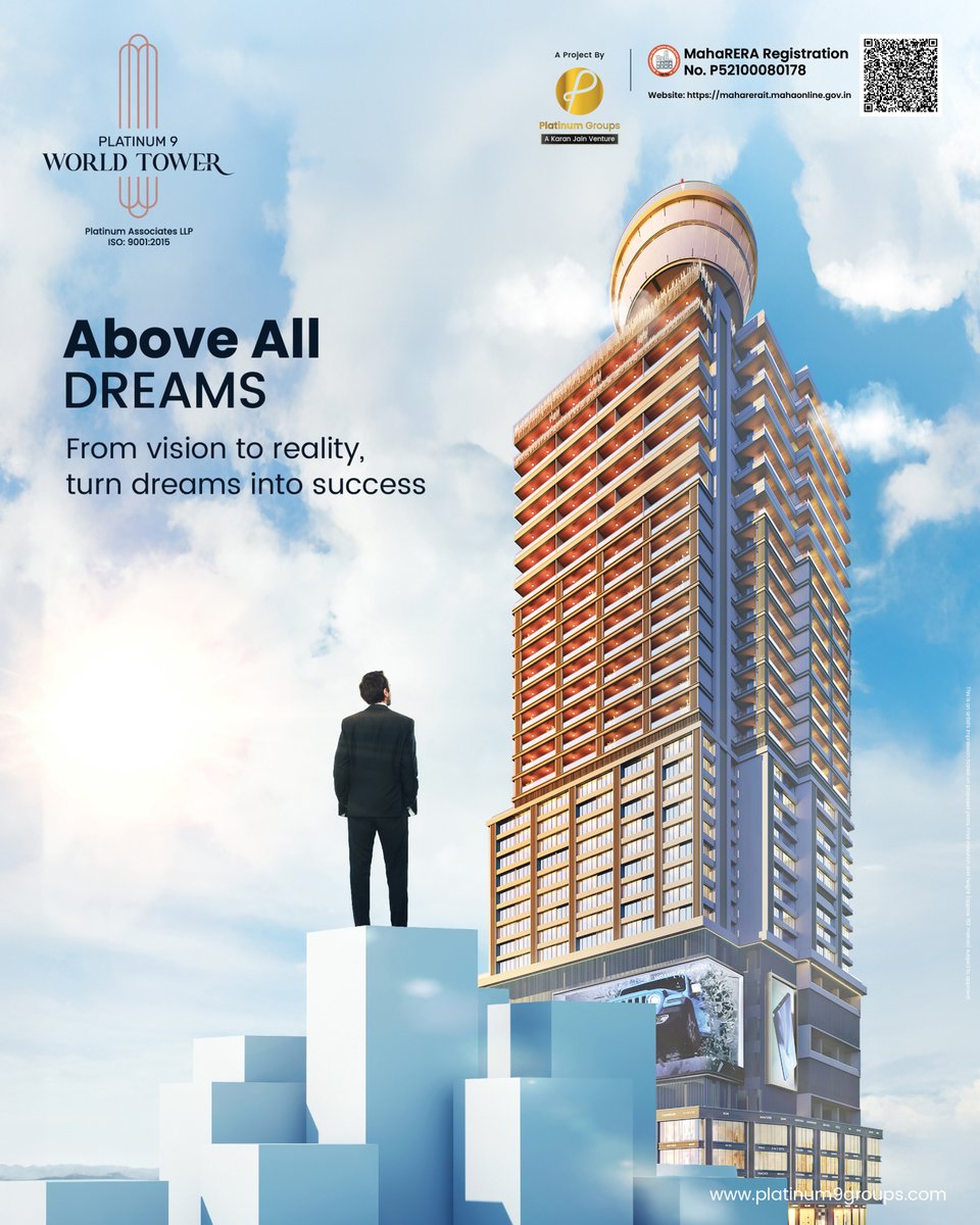 GroupsPlatinum's tweet image. Entrepreneurs or corporates, P9WT is your space to succeed. Premium amenities, strategic location, and future-ready infrastructure await!
#Platinum9WorldTower #EntrepreneurialGrowth #PremiumWorkspaces #PuneRealEstate