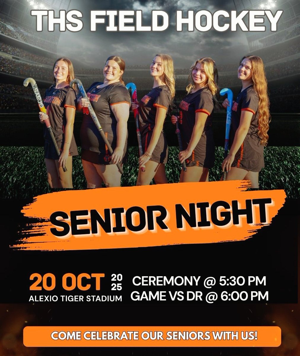 THSCoachFox's tweet image. Monday evening. October 20th. @THSFHockey Senior Night at Aleixo-Tiger 🏟. Come out &amp;amp; join us as we support this fantastic five!!  🐯🏑 @thstvstudio @cmiconsalvi @ThsWebmaster @JHarrisonTHS @THSstrength @CamMerritt_News