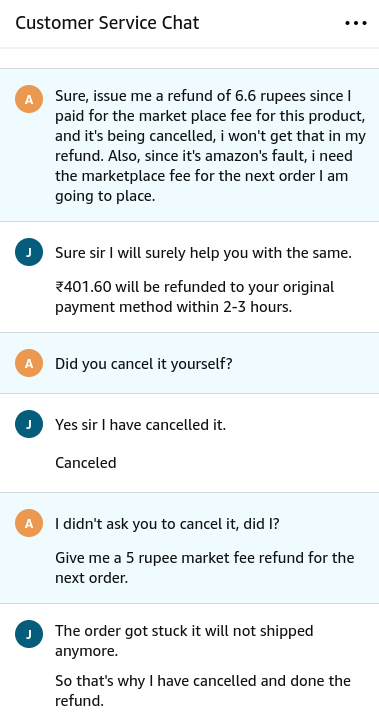 creatywitty's tweet photo. The scam that @amazonIN thrives on.
First, they charge you marketplace fees even when you have purchased the membership.
Then, they won't ship the product and cancel the order for you.
Now, the bulk order (3 items) that you placed that distributed the marketplace fees on each
1/n https://t.co/1bjxvMbvRt