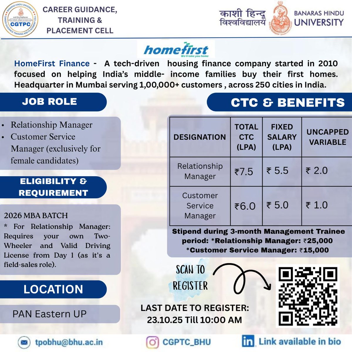 Placement and Internship Cell, BHU tweet media