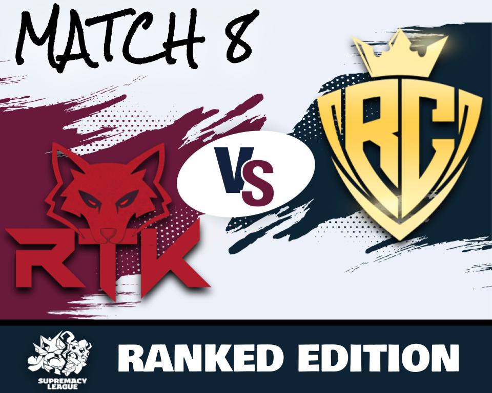 Match 8 of the <a href="/CR_Supremacy/">Supremacy League</a> Ranked Edition tournament. Today we face <a href="/vemprartk/">Clã RTK Squad Busters</a> for the first time in 5v5. RTK has already proven to be a tough competitor in every mode. We're looking forward to a great battle!  

🗓️Sunday, Oct 19th
⏰16:00 UTC