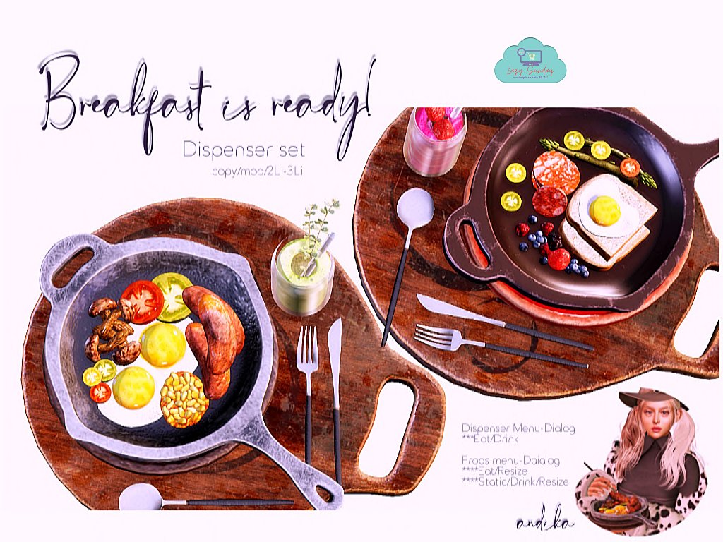 andika @ LazySunday
A little early, but breakfast is ready! 🥞☕
Cute and cozy dispenser set,you can eat &amp; drink too ♡
Only L$75 for 3 days on Marketplace!
marketplace.secondlife.com/p/ADDandikaBre…
#andika #LazySunday #SecondLife #breakfastvibes #ad