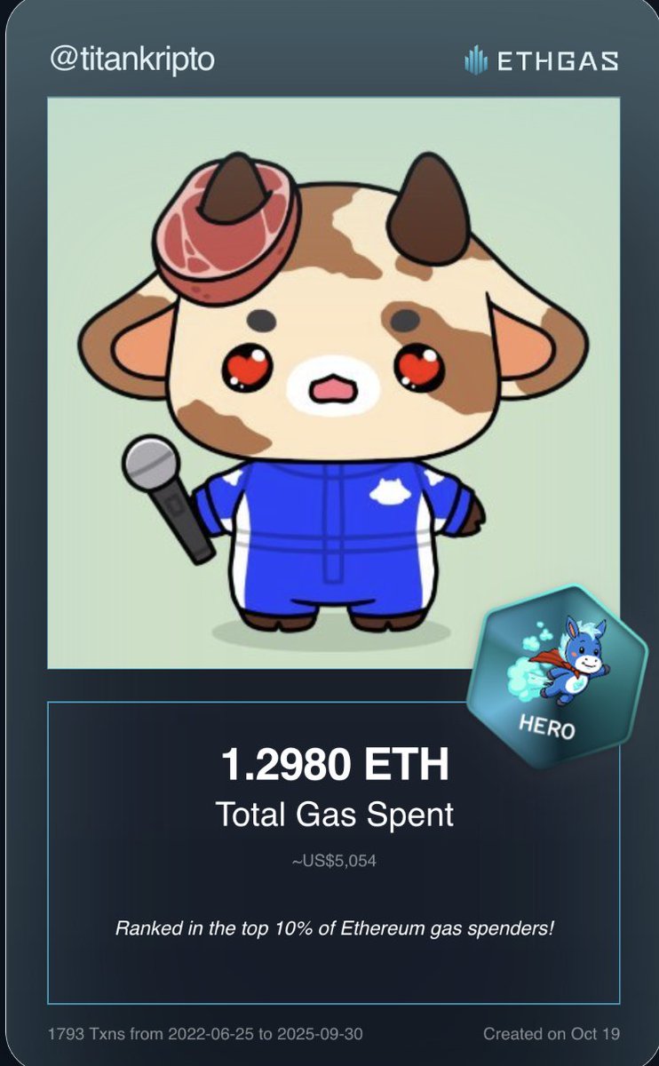 Discovered my Gas ID via ETHGas - turning my gas spend into rewards 🫘

As a Hero Jack, I've spent 1.298 ETH on gas but earned 1000 Beans back.

Get your Gas ID and Beans here: ethgas.com/community/gas-…
